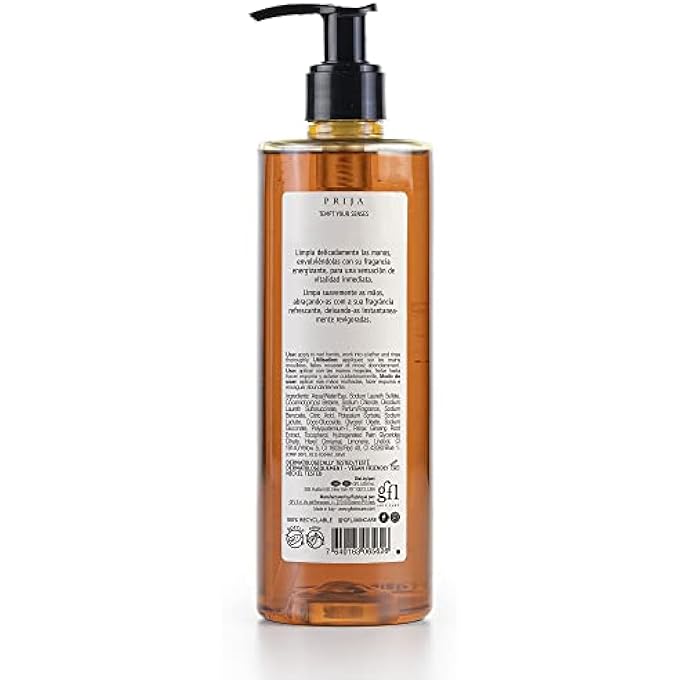 Prija VITALIZING CLEANSING HAND WASH WITH GINSENG (12.84 FL OZ) - INVIGORATING AND REVITALIZING - VEGAN FRIENDLY - DERMATOLOGICALLY TESTED - MADE WITH 100% RECYCLED BOTTLE - Image 2